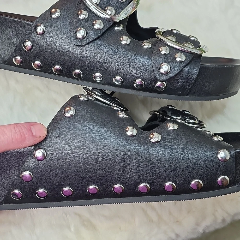 Loeffler Randall Black Studded Sandals In 9 - Picture 6 of 10